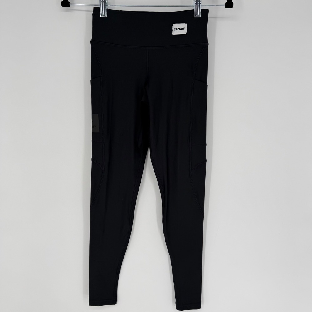 SAYSKY COMBAT+ RUNNING TIGHTS BLACK COMPRESSION LEGGINGS POCKETS REFLECTIVE XS